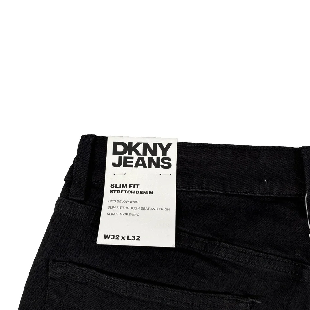 New Mens DKNY Jeans Bedford Slim Black Denim Size 32x32 NWT $79